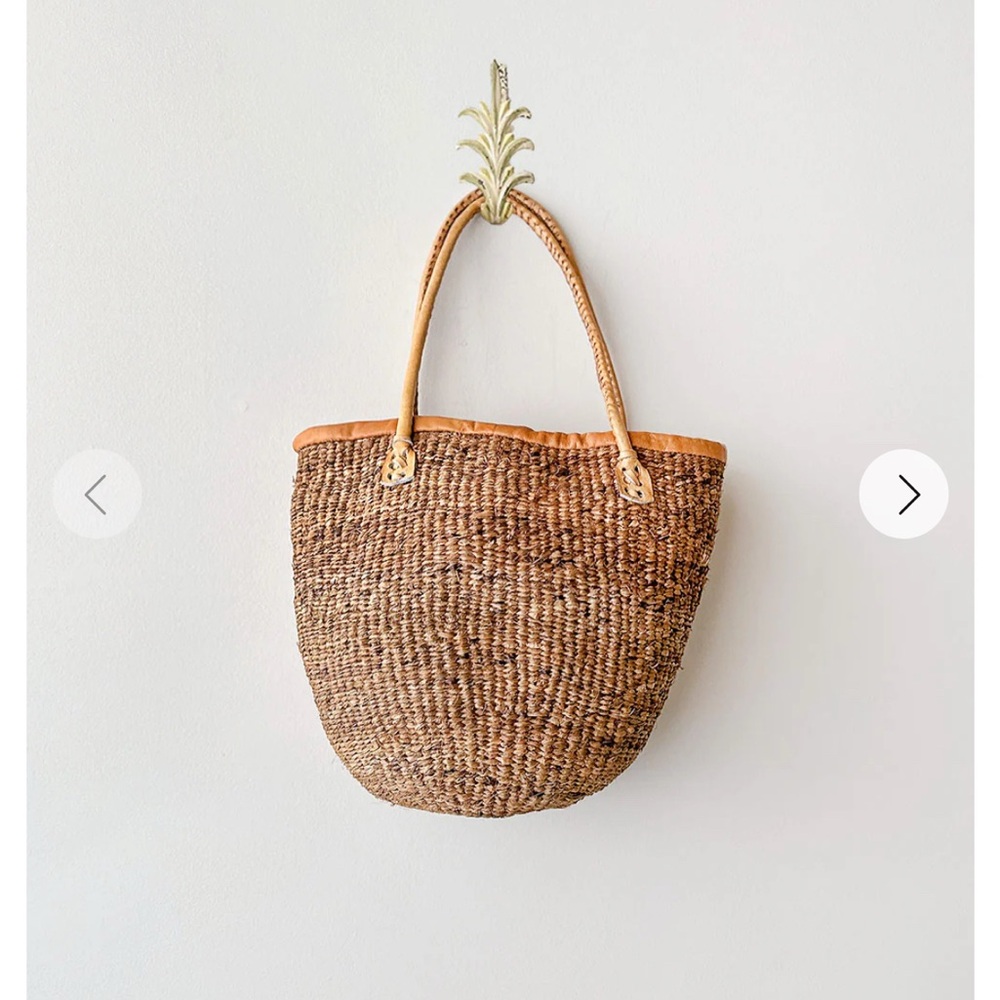 Brown Woven Tote Bag